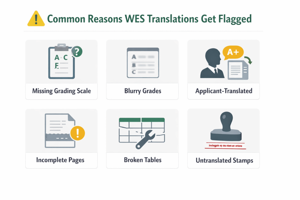 Common reasons WES certified translations are rejected or questioned