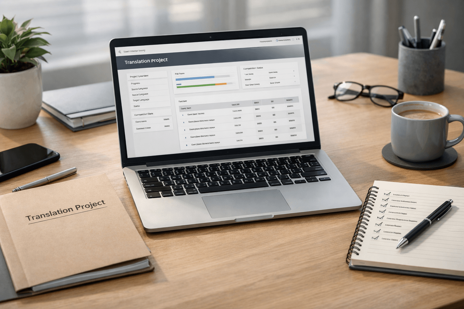 How to start a translation service workflow on a UK office desk