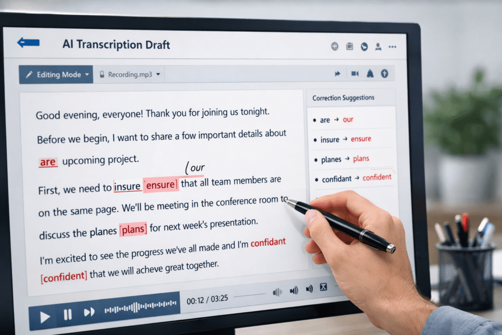 Medical transcription evolving into speech recognition editing and QA