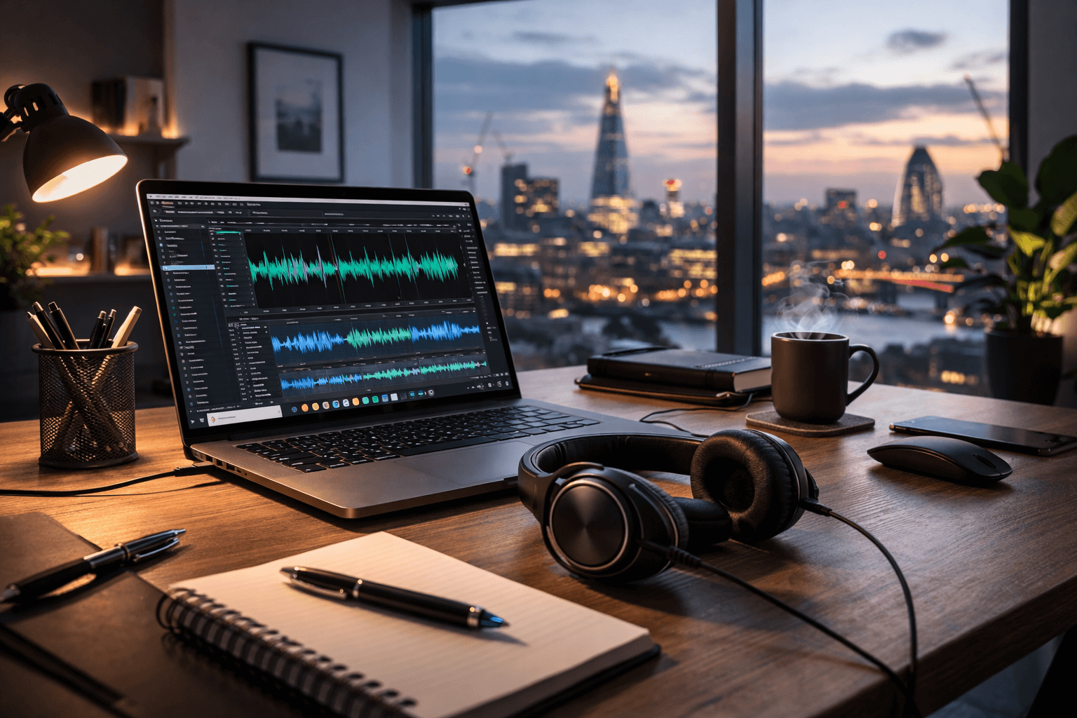 Professional transcription service converting audio to text
