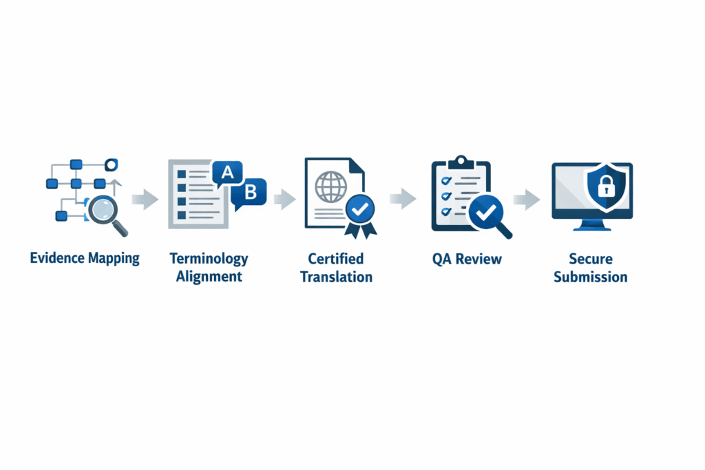 Business document translation UK workflow for sponsor licence applications