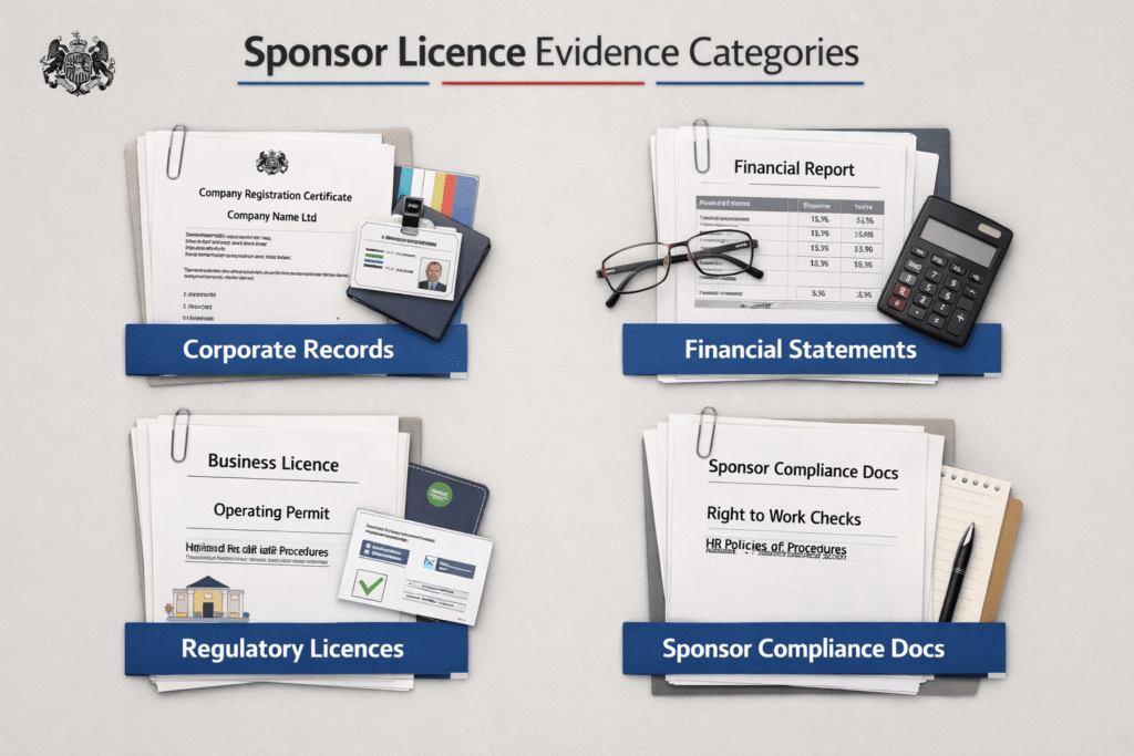 Sponsor licence document translation checklist for corporate, financial, regulatory, and compliance evidence