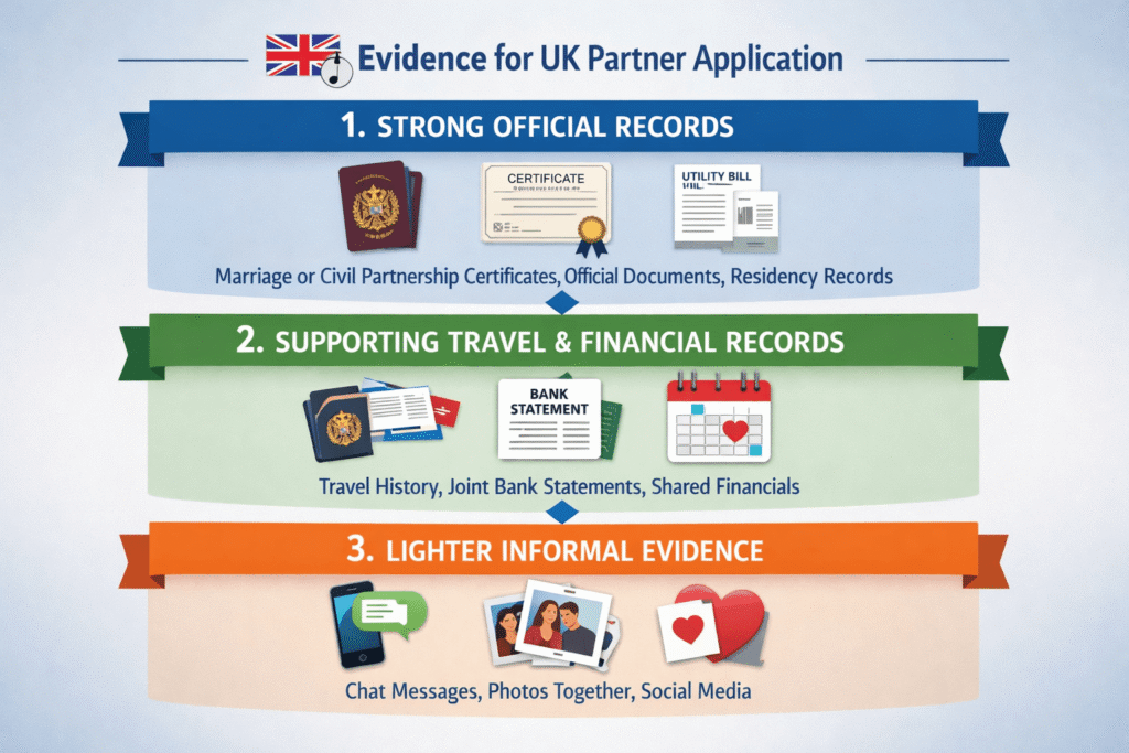 Supporting evidence translation hierarchy for a UK fiancé visa application