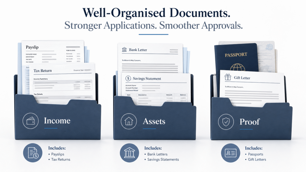 Income assets and proof folders for mortgage document translation UK