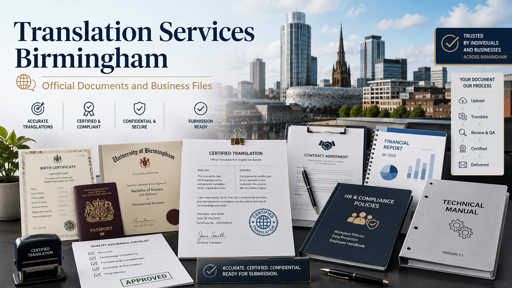 Translation Services Birmingham: Official Documents and Business Files